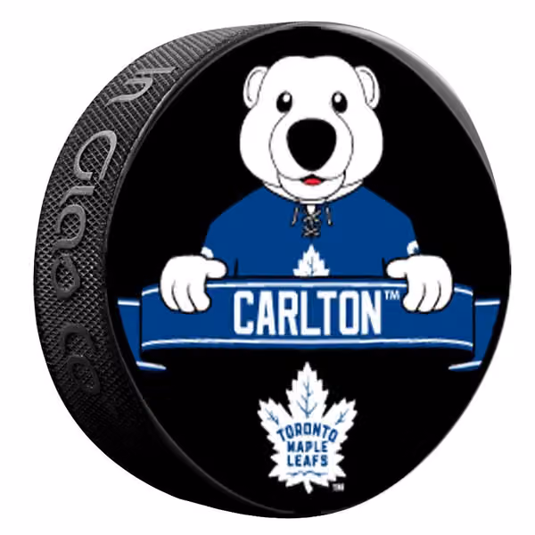 Toronto Maple Leafs Carlton Mascot NHL Souvenir Puck view 1