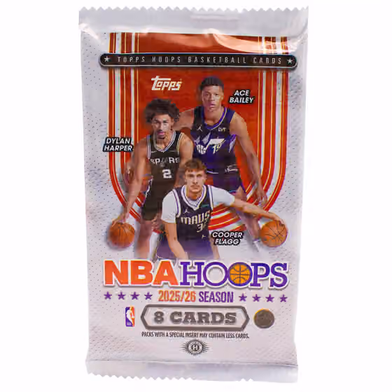 2025/26 Topps NBA Hoops Basketball Hobby Pack view 1