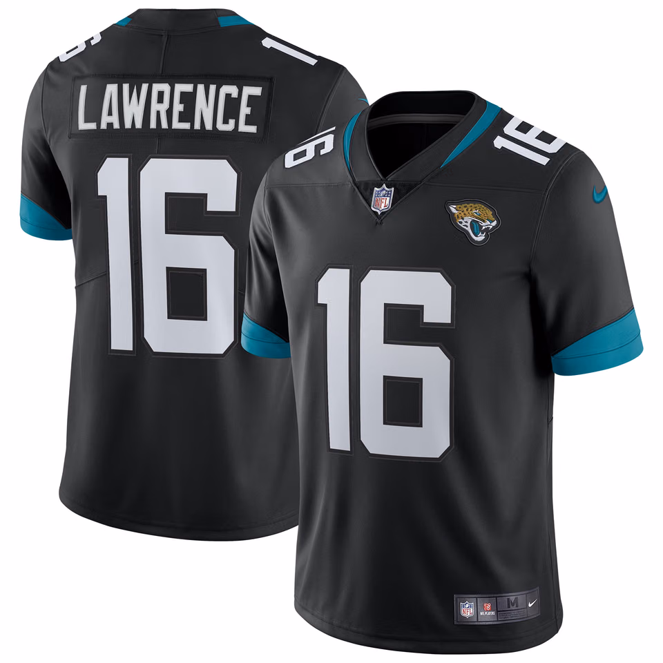 Trevor Lawrence #16 Jacksonville Jaguars Nike Vapor Limited NFL Jersey Black view 1