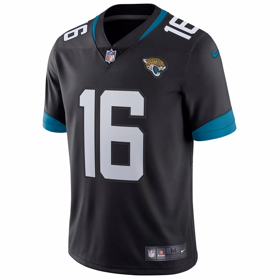 Trevor Lawrence #16 Jacksonville Jaguars Nike Vapor Limited NFL Jersey Black view 2