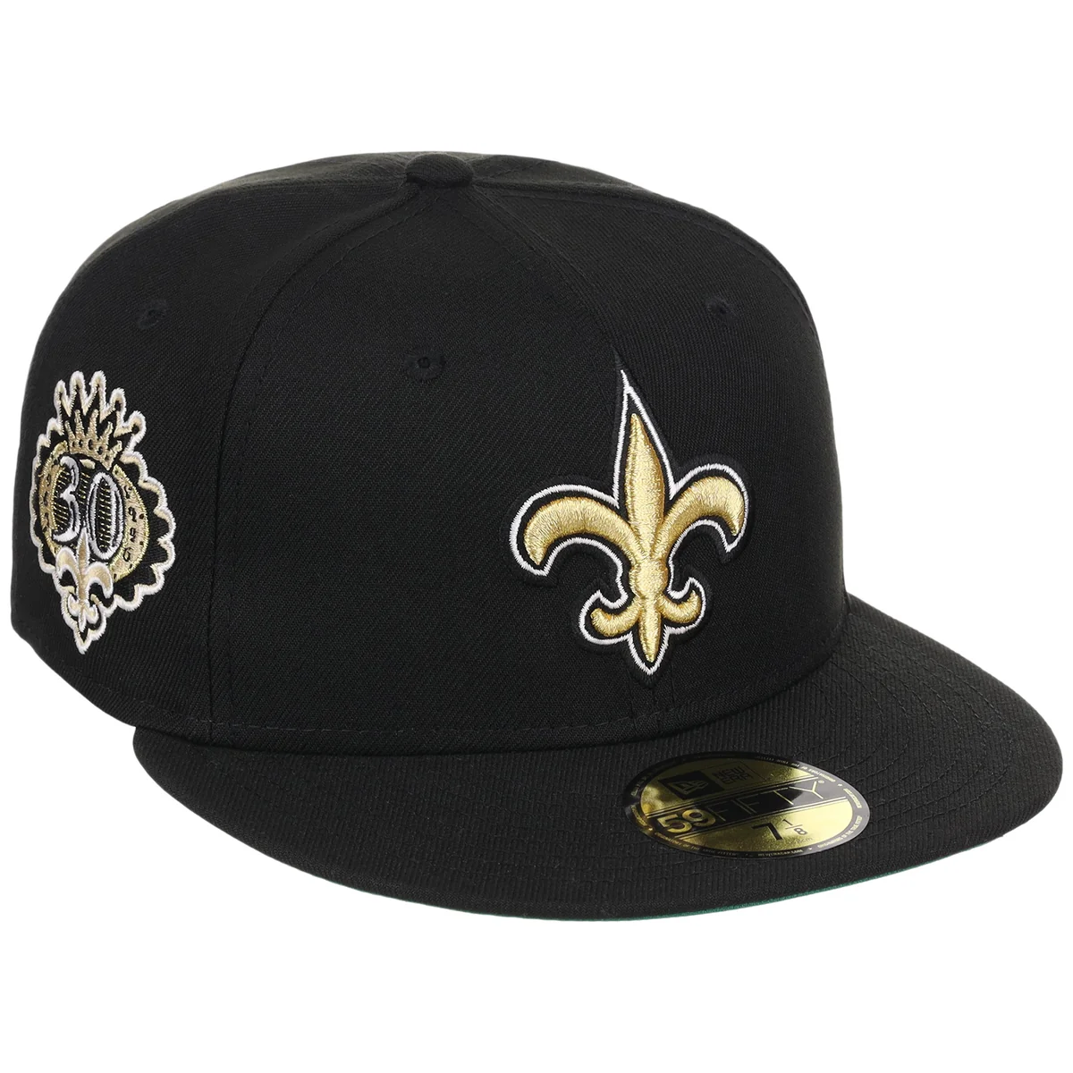 New Orleans Saints NFL Black Dome New Era 59FIFTY front view