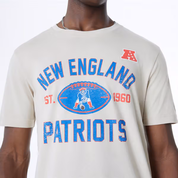 New England Patriots Historic 2024 New Era 3rd Down NFL T-Shirt Stone view 3