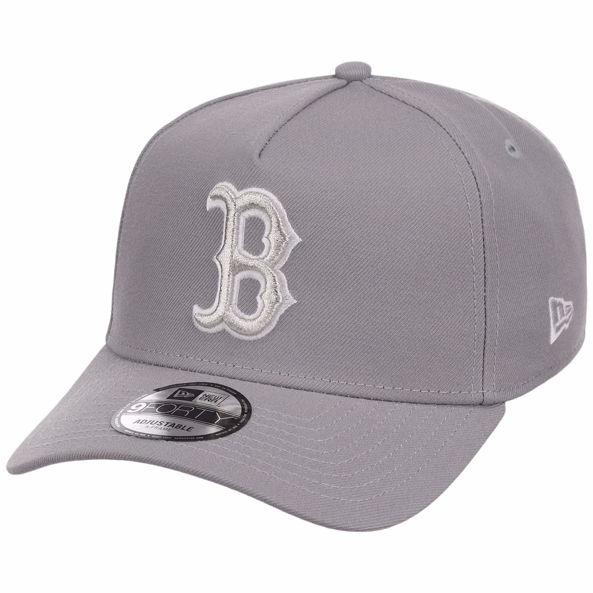 Boston Red Sox MLB Gray x White FASHION CORE New Era 9FORTY A-Frame detail view