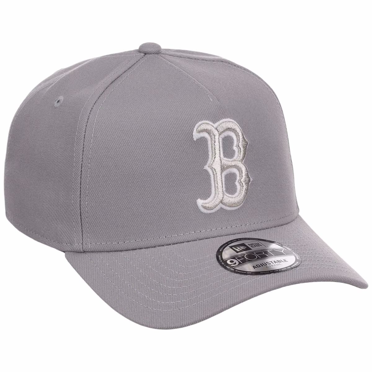 Boston Red Sox MLB Gray x White FASHION CORE New Era 9FORTY A-Frame front view