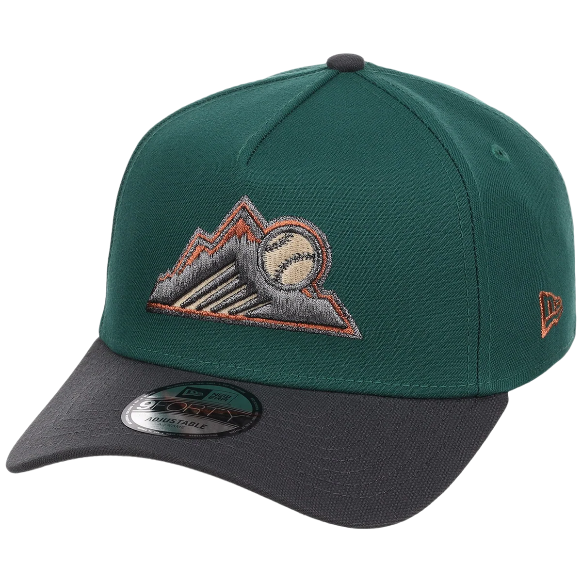 Colorado Rockies MLB Emerald Graphite New Era 9FORTY detail view