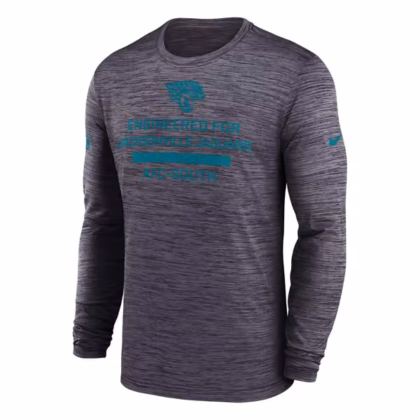 Jacksonville Jaguars 2025 NFL Sideline Nike Velocity Performance Long Sleeve T-Shirt Gray view 1