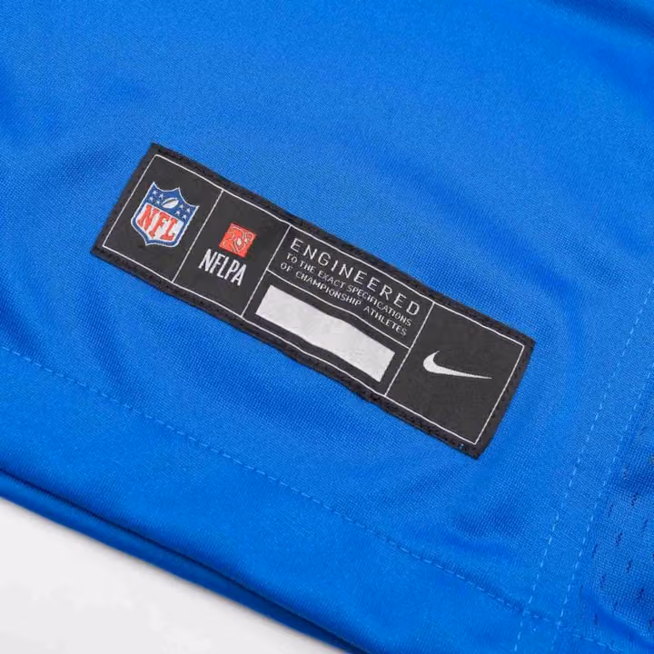 Amon-Ra St. Brown #14 Detroit Lions Nike Game NFL Jersey Blue view 6