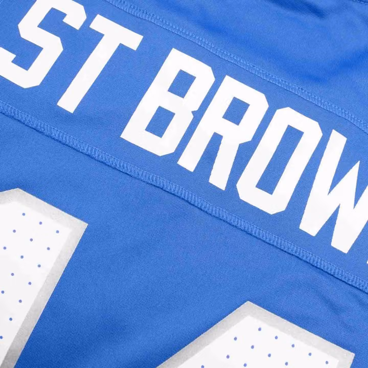 Amon-Ra St. Brown #14 Detroit Lions Nike Game NFL Jersey Blue view 4