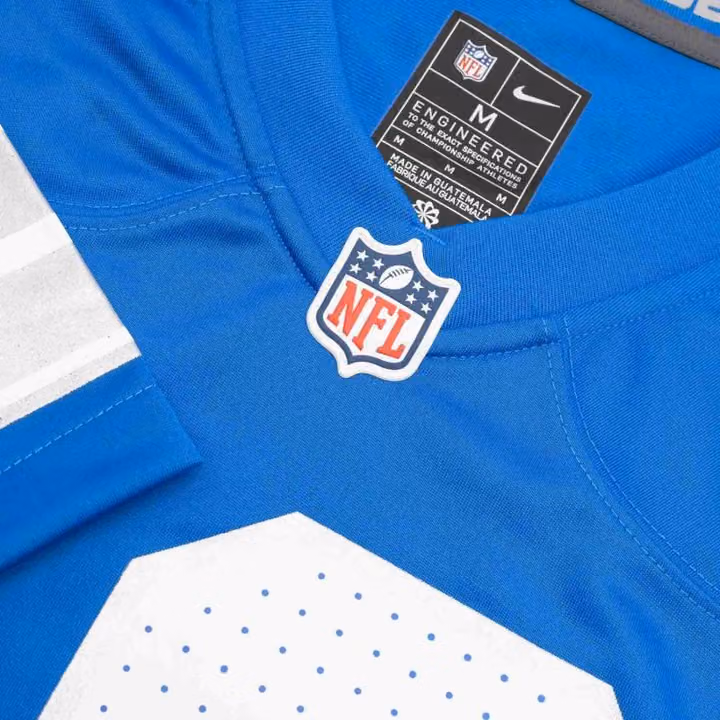 Amon-Ra St. Brown #14 Detroit Lions Nike Game NFL Jersey Blue view 5