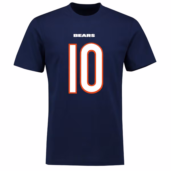 Mitch Trubisky #10 Chicago Bears Player Script NFL T-Shirt view 2