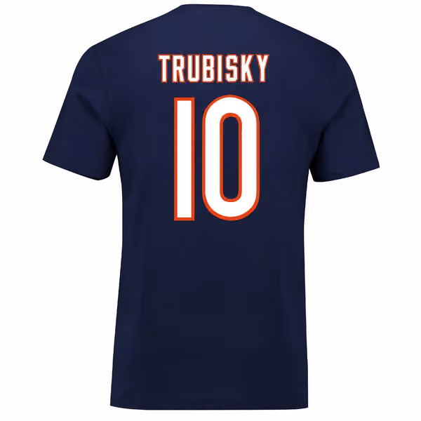 Mitch Trubisky #10 Chicago Bears Player Script NFL T-Shirt view 3