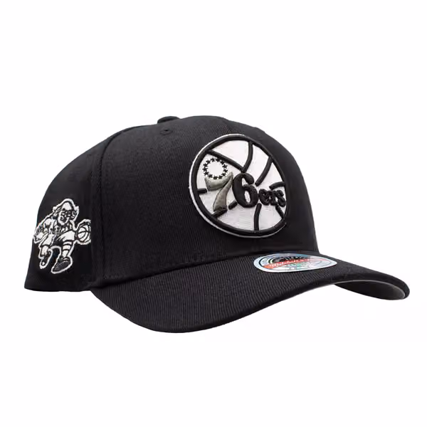 Philadelphia 76ers Monochrome Classic Red Stretch-Snap NBA Cap Black product photo