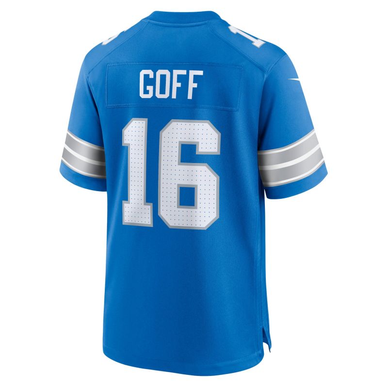 Jared Goff #16 Detroit Lions Nike Game NFL Jersey Blue view 3