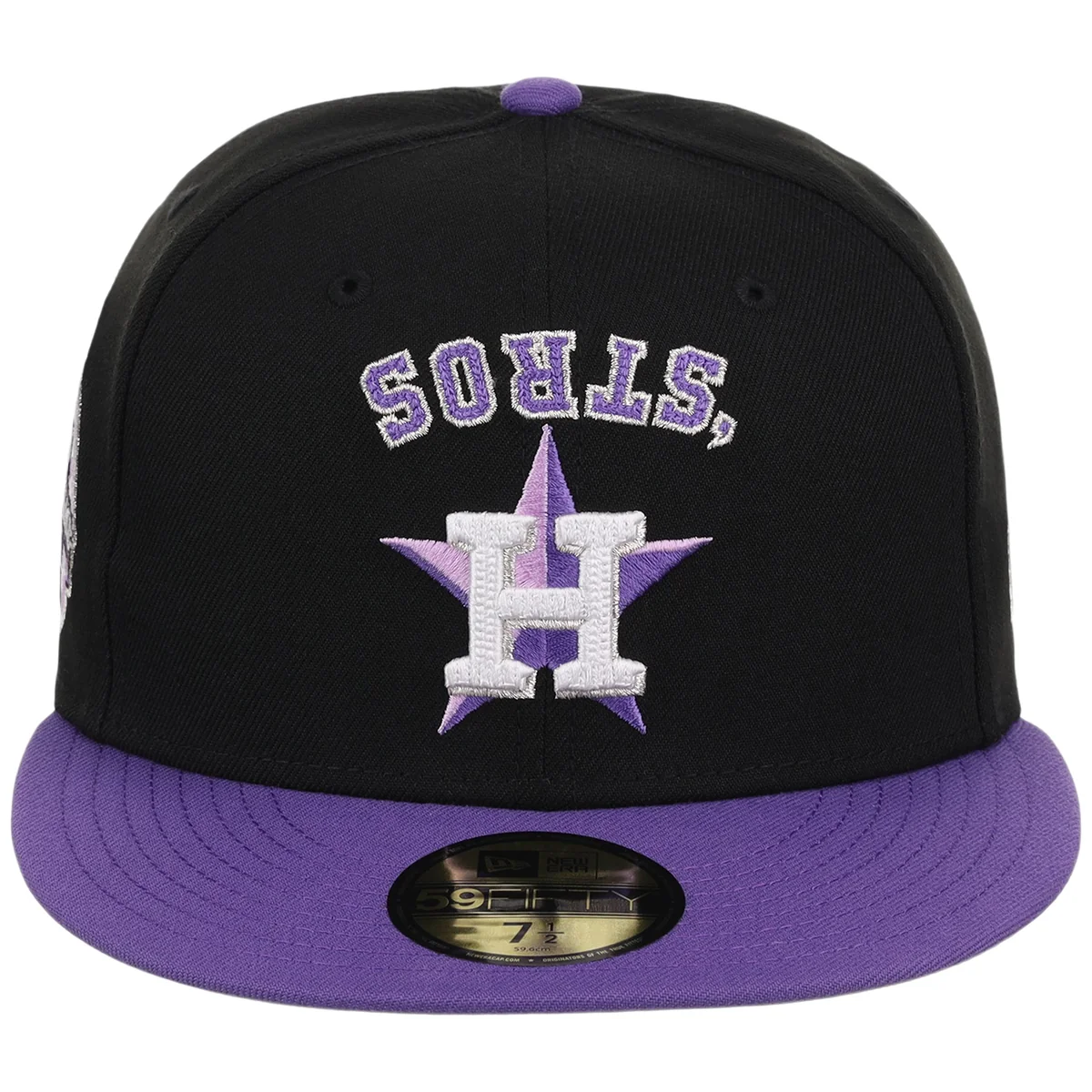 Houston Astros Side A: Track One New Era 59FIFTY (Black/Purple) 'Stros detail view