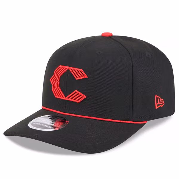 Cincinnati Reds MLB City Connect Stretch-Snap 9SEVENTY Cap Black product photo