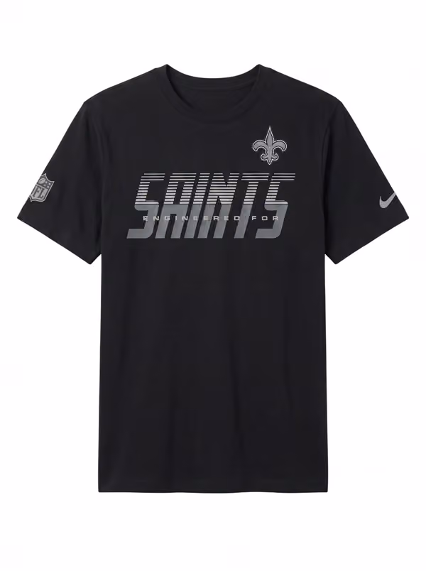 New Orleans Saints 2026 NFL Sideline Team Issue Dri-Fit T-Shirt Black view 1