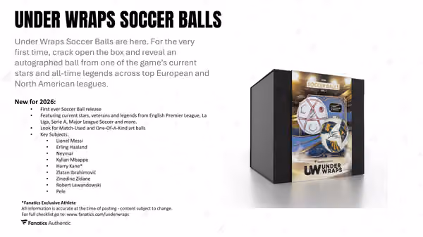 2026 Fanatics Under Wraps Autograph Football (Soccer Balls) Vol. 1 view 3