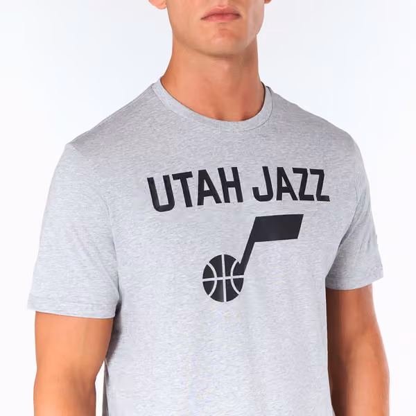 Utah Jazz Team Logo New Era NBA T-Shirt Gray view 3