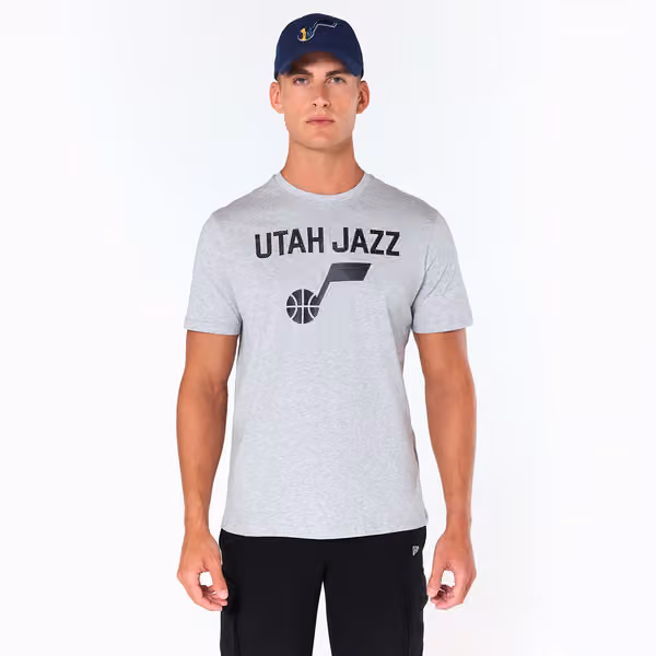 Utah Jazz Team Logo New Era NBA T-Shirt Gray view 1