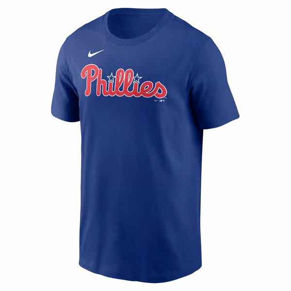 Philadelphia Phillies Fuse Wordmark Nike MLB T-Shirt Blue view 1