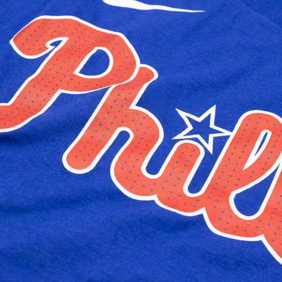 Philadelphia Phillies Fuse Wordmark Nike MLB T-Shirt Blue view 3