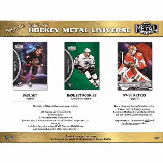 2021/22 Upper Deck Skybox Metal Universe NHL Hockey Booster Pack view 3