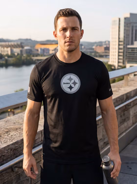 Pittsburgh Steelers 2026 NFL Sideline Lead The Charge Legend T-Shirt Black view 3