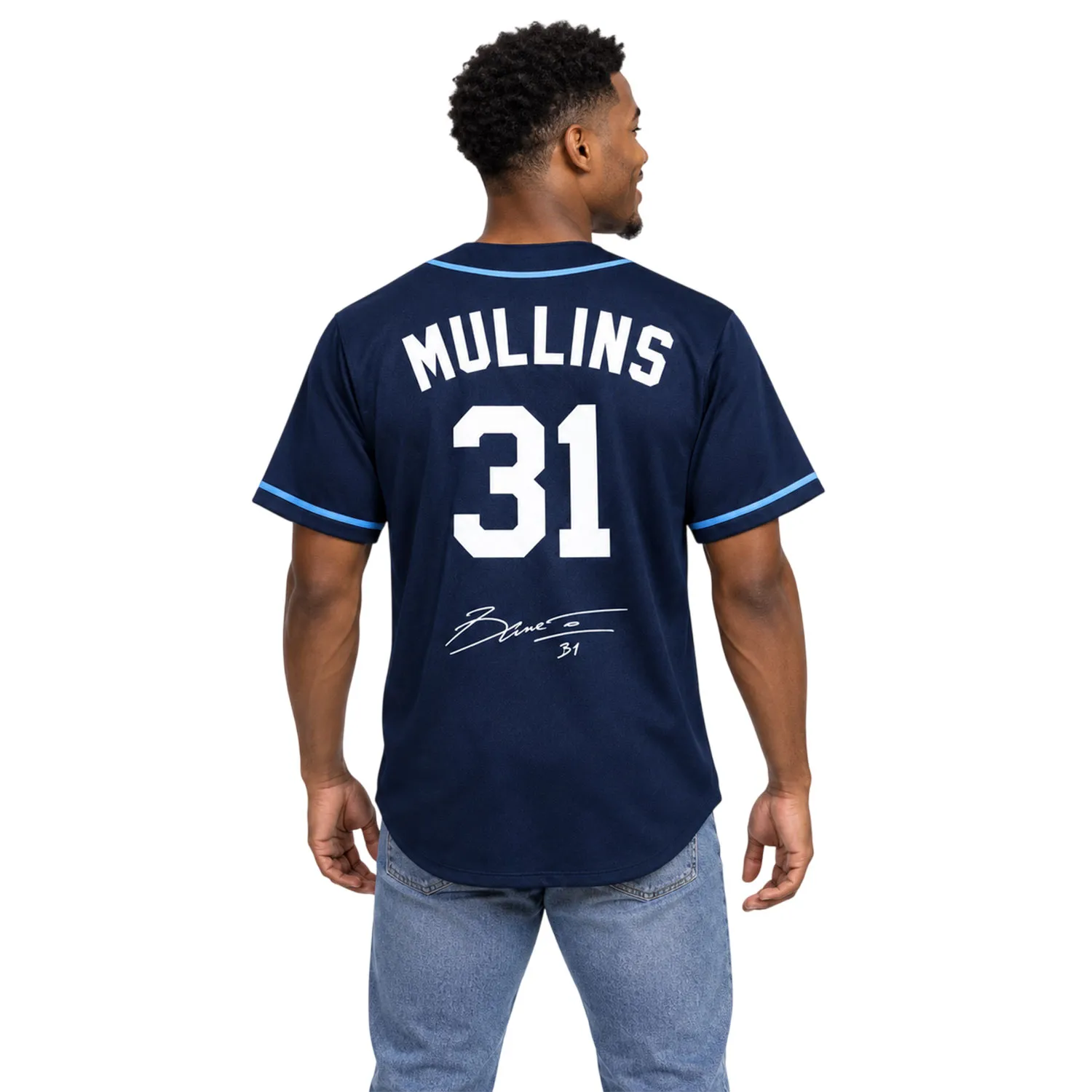 Cedric Mullins Rays Navy Jersey Fan Wear Bold Name & Number