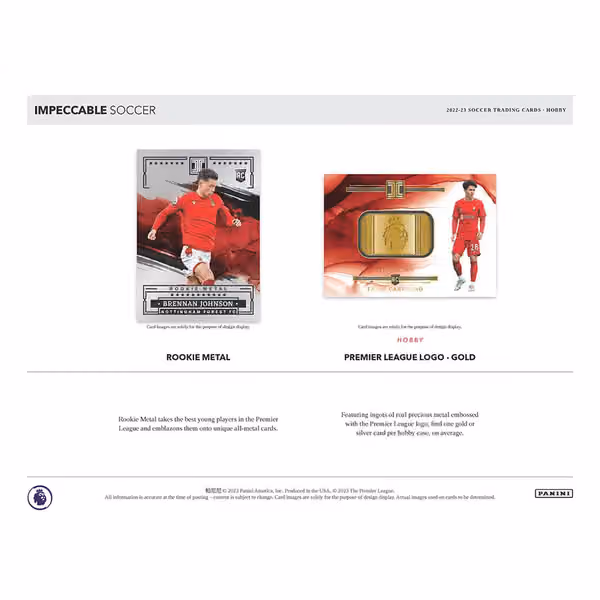 2022/23 Panini Impeccable Premier League Soccer EPL Hobby Box view 3