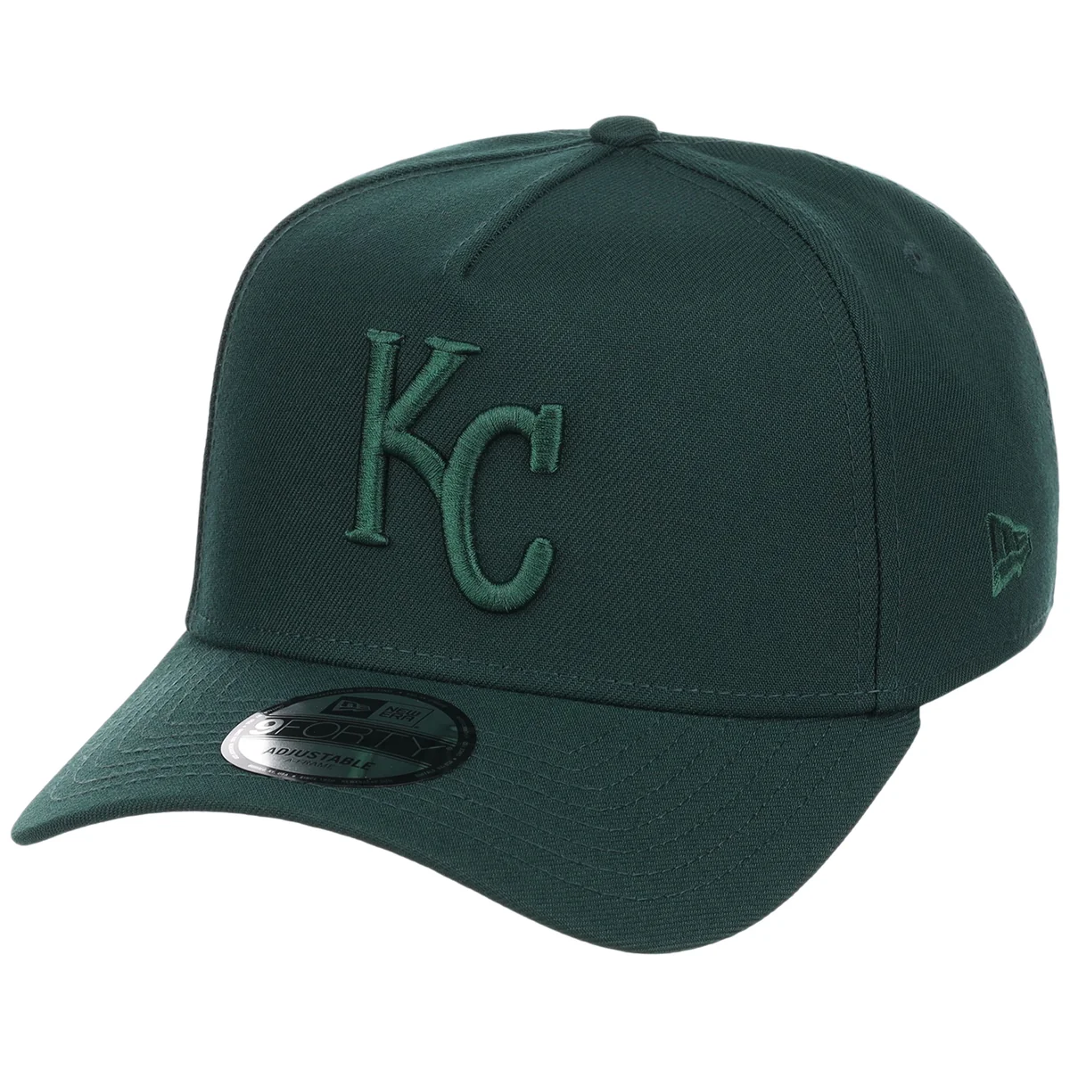 Kansas City Royals MLB Dark Green FASHION CORE New Era 9FORTY A-Frame detail view