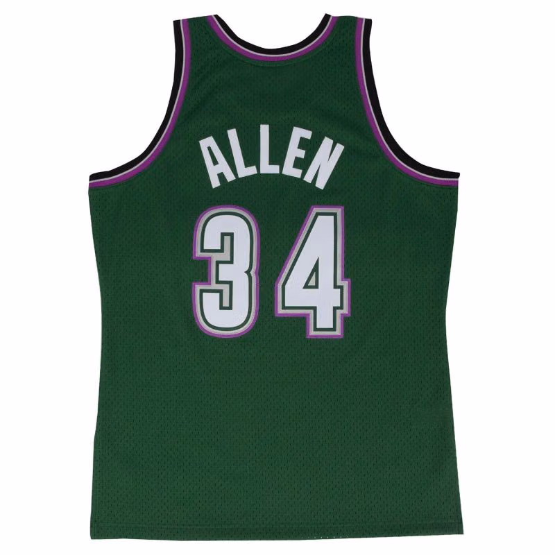 Ray Allen #34 Milwaukee Bucks 1996-97 Mitchell & Ness Swingman NBA Jersey Green view 2