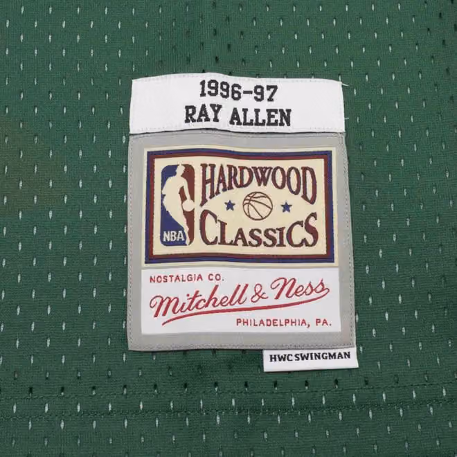 Ray Allen #34 Milwaukee Bucks 1996-97 Mitchell & Ness Swingman NBA Jersey Green view 3