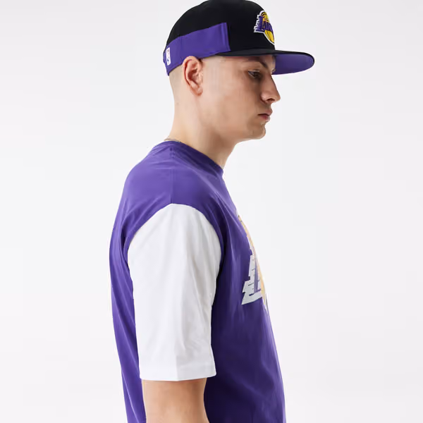 Los Angeles Lakers Color Insert New Era Oversized NBA T-Shirt view 5