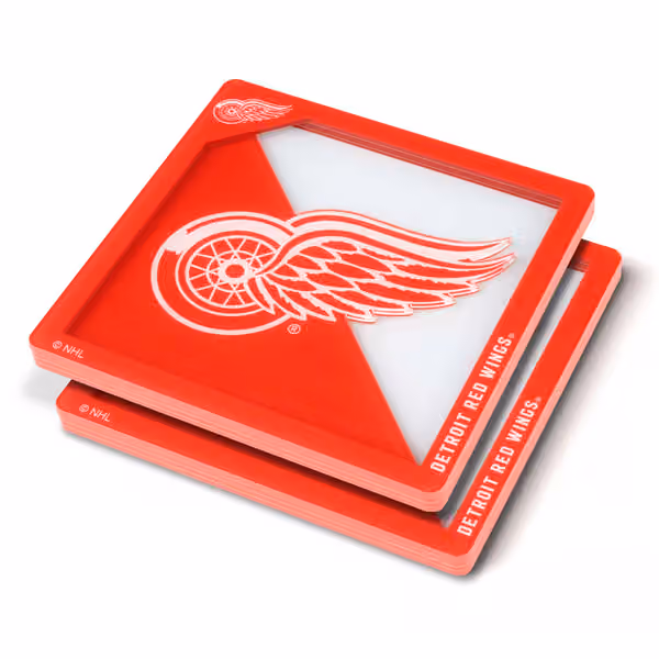 Detroit Red Wings 3D Logo NHL Coasters (2-Piece) view 1