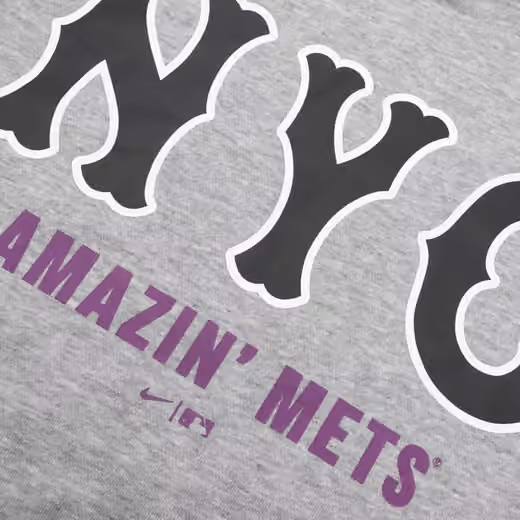 New York Mets City Connect Nike French Terry Club Hoodie Gray view 3