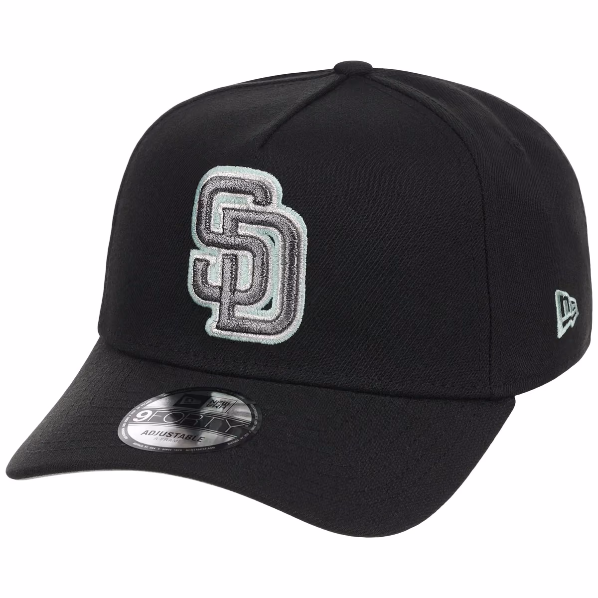 San Diego Padres MLB Alpine Snow New Era 9FORTY A-Frame detail view