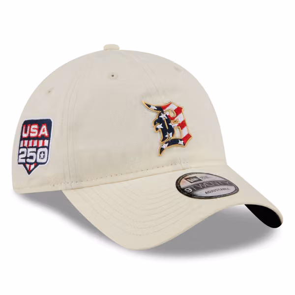 Detroit Tigers 4th of July USA 250 9TWENTY Adjustable Cap Cream product photo