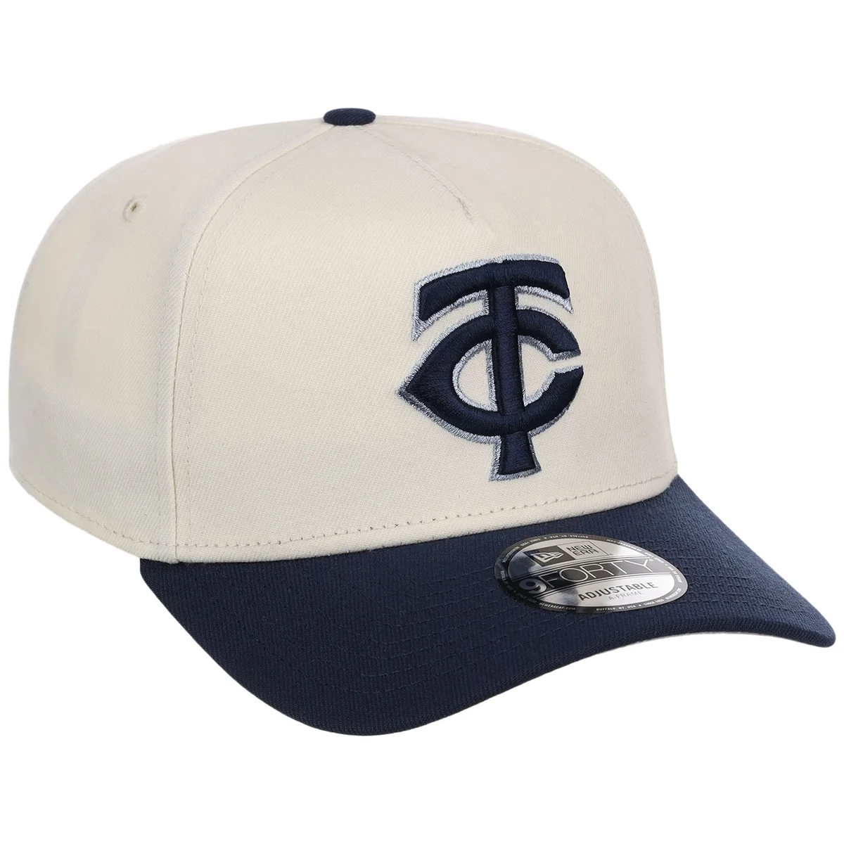 Minnesota Twins MLB Chrome x Navy FASHION CORE New Era 9FORTY A-Frame front view