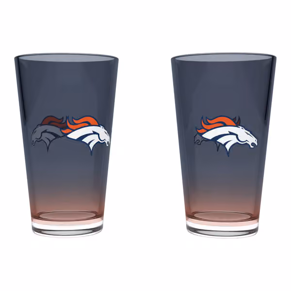 Denver Broncos Team Color NFL Pint Glass Set (2-Piece) view 1