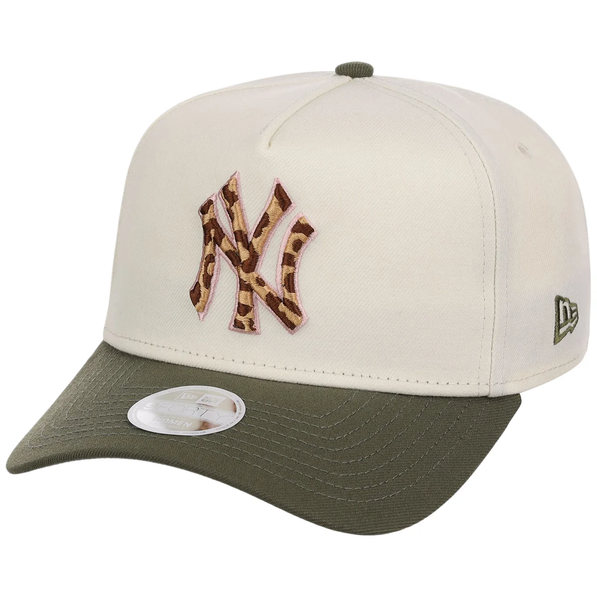 New York Yankees Cheetah Women's New Era 9FORTY A-Frame detail view