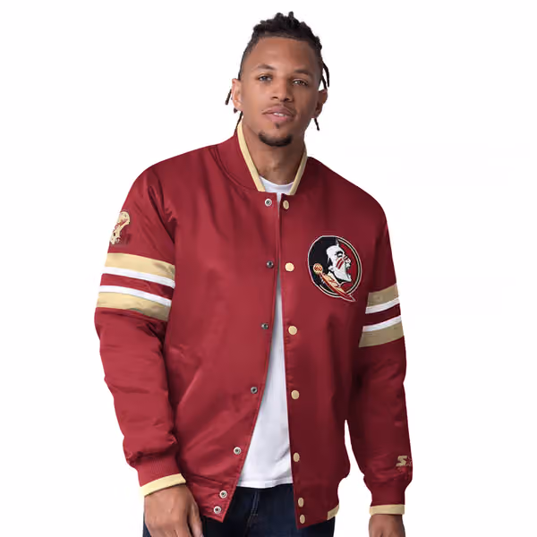 Florida State Seminoles Starter Scout Varsity NCAA Jacket Red view 1