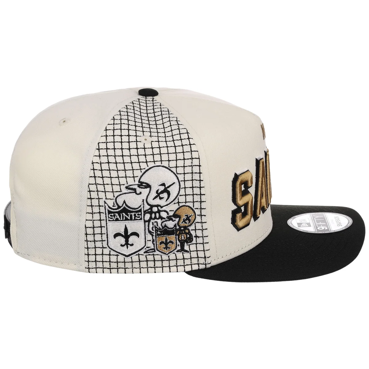 New Orleans Saints NFL Gridlock New Era 9FIFTY A-Frame detail view