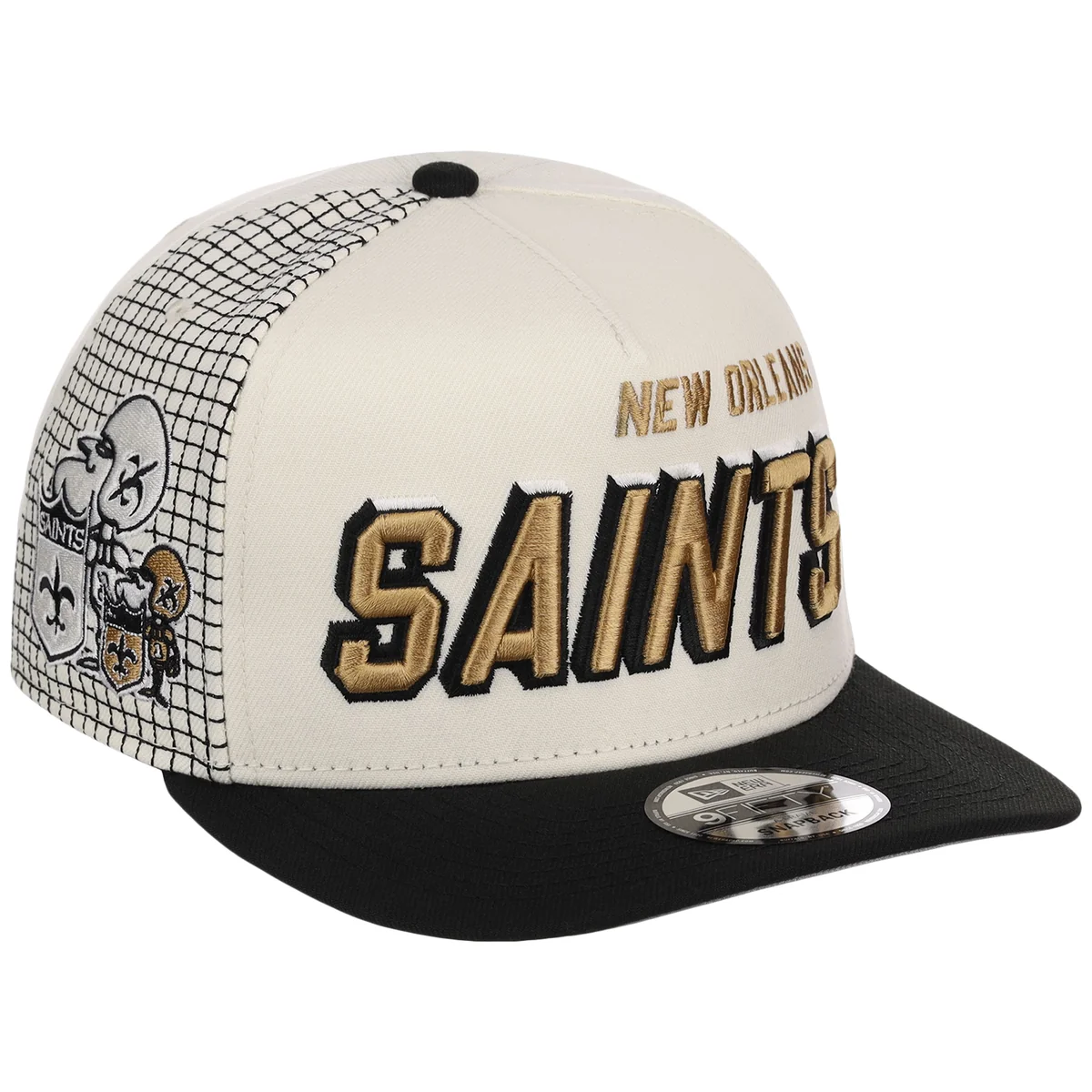 New Orleans Saints NFL Gridlock New Era 9FIFTY A-Frame front view