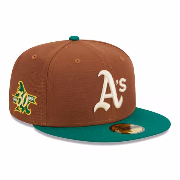 Oakland Athletics Harvest New Era 59FIFTY Fitted MLB Cap Brown product photo