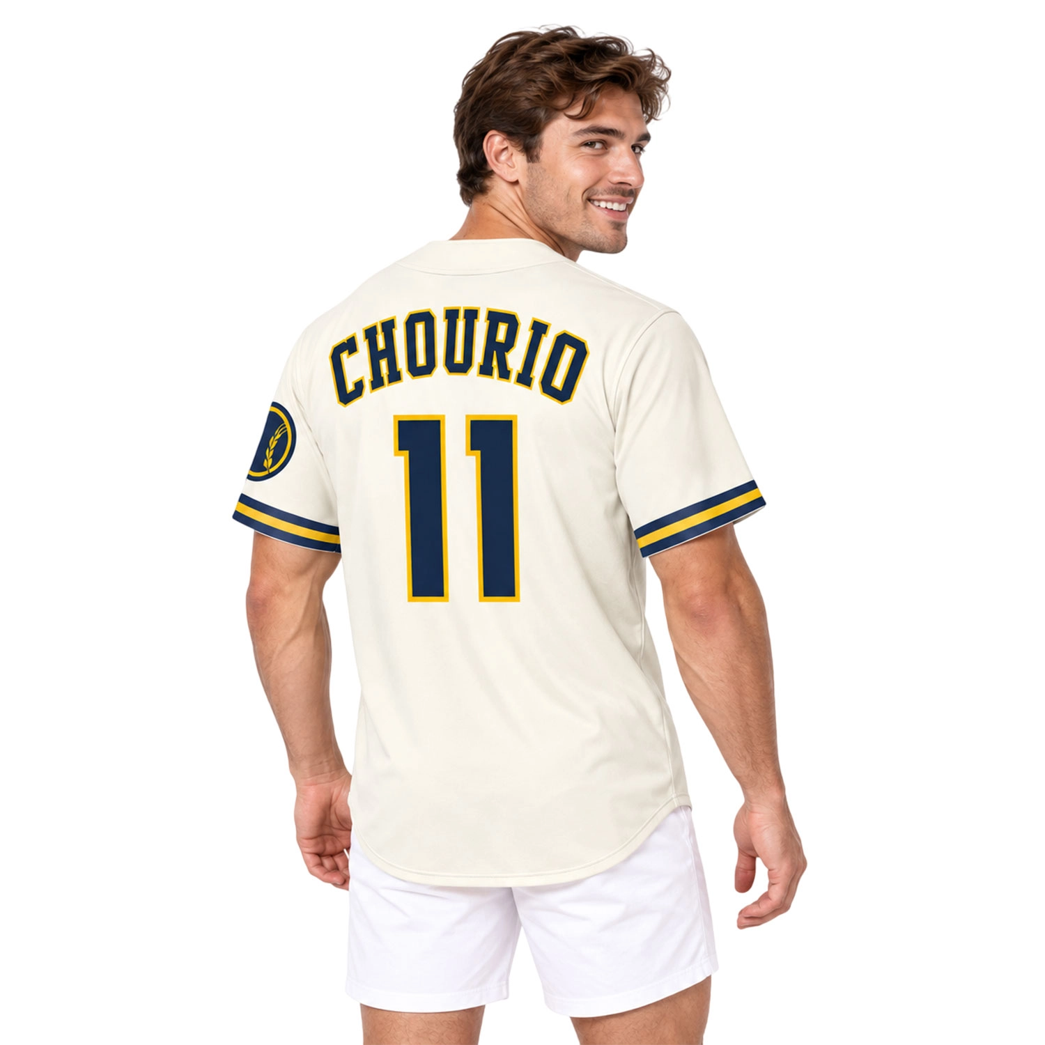 Jackson Chourio Brewers Cream Jersey Vibrant Home Style