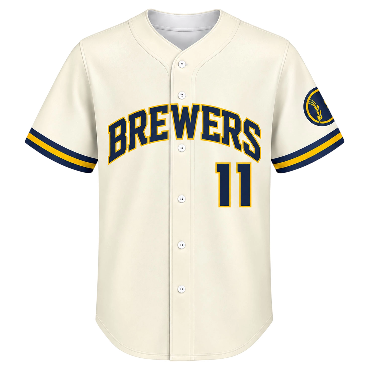 Jackson Chourio Brewers Cream Jersey Vibrant Home Style