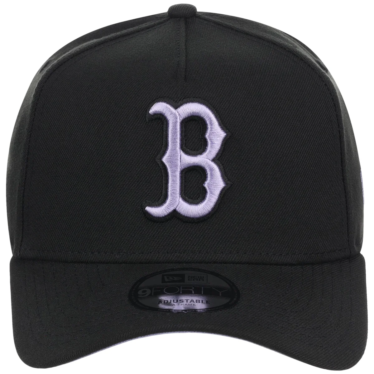 Boston Red Sox MLB Black x Lavender FASHION CORE New Era 9FORTY A-Frame detail view