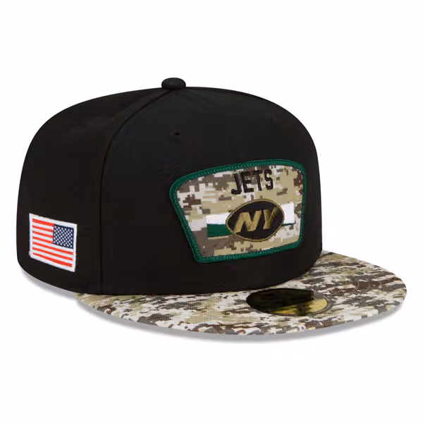 New York Jets 2021 NFL On-Field Salute to Service New Era 59FIFTY Fitted Cap product photo