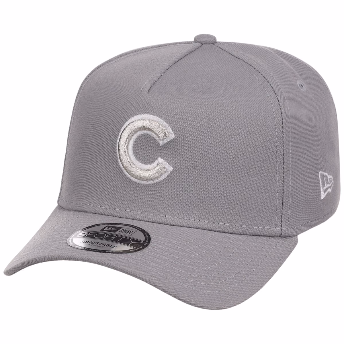 Chicago Cubs MLB Gray x White FASHION CORE New Era 9FORTY A-Frame detail view