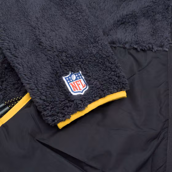 Green Bay Packers Sherpa Fleece Fanatics NFL Jacket Charcoal view 4